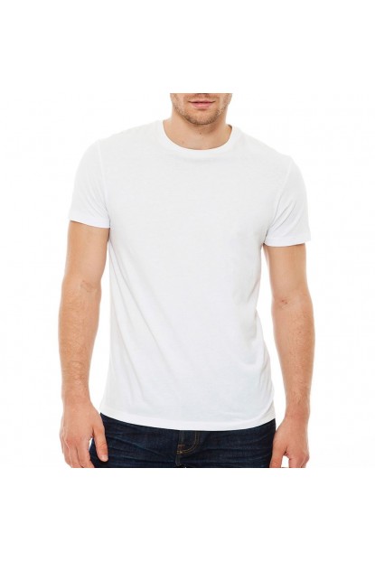 Beyaz 0 Yaka Erkek Tişört Ücretsiz Kargo