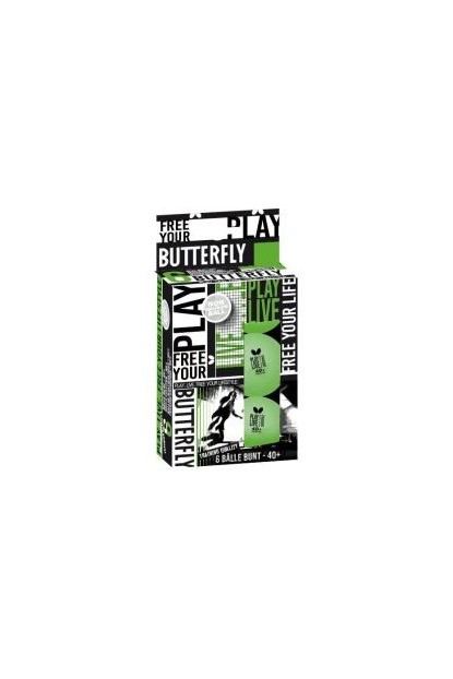 Butterfly Free Your Styla 6'lı yeşil Masa Tenisi Topu